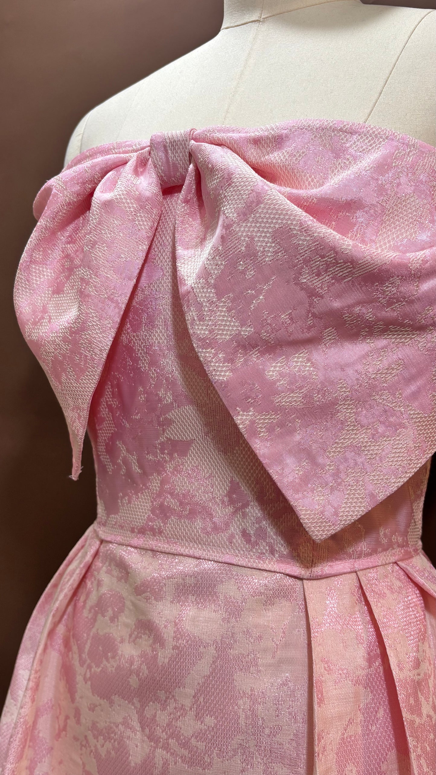 Pink Brocade Bow Dress