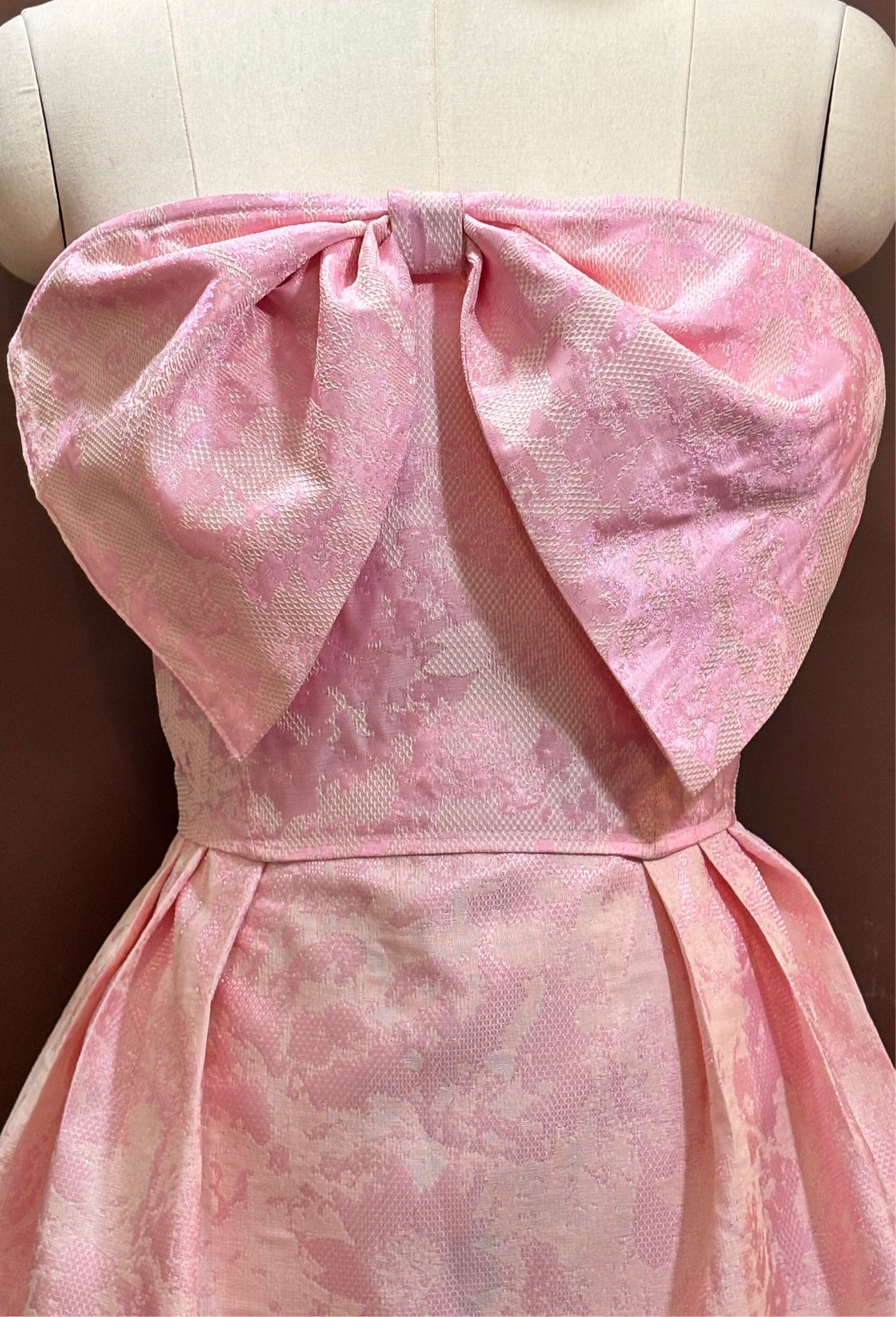 Pink Brocade Bow Dress