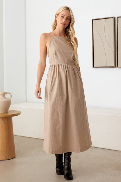 Cotton Summer Backless Cami Dress